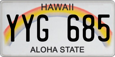 HI license plate YYG685