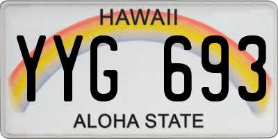 HI license plate YYG693