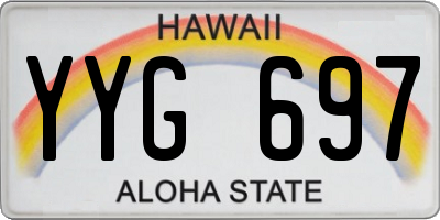 HI license plate YYG697