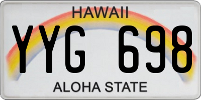 HI license plate YYG698
