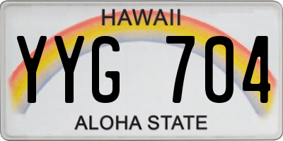 HI license plate YYG704