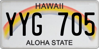 HI license plate YYG705