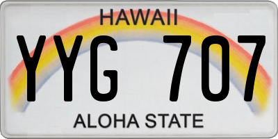 HI license plate YYG707