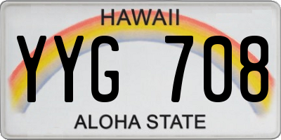 HI license plate YYG708