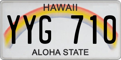 HI license plate YYG710