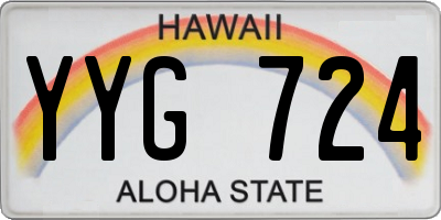 HI license plate YYG724