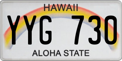 HI license plate YYG730