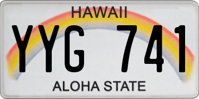 HI license plate YYG741