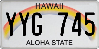 HI license plate YYG745