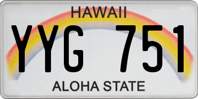 HI license plate YYG751