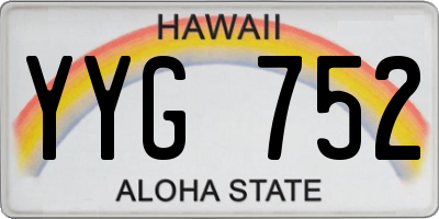 HI license plate YYG752