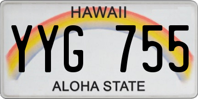 HI license plate YYG755