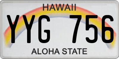 HI license plate YYG756