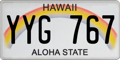 HI license plate YYG767