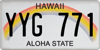 HI license plate YYG771