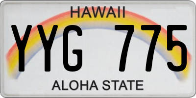 HI license plate YYG775
