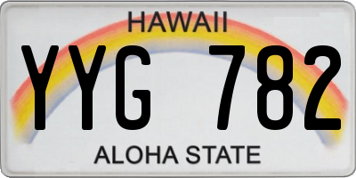 HI license plate YYG782