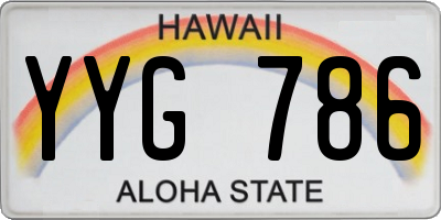 HI license plate YYG786