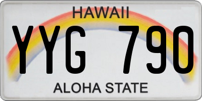 HI license plate YYG790