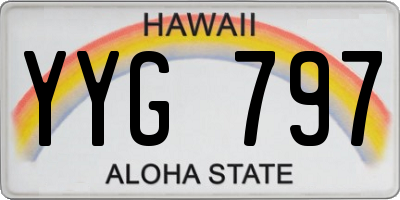 HI license plate YYG797