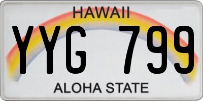 HI license plate YYG799