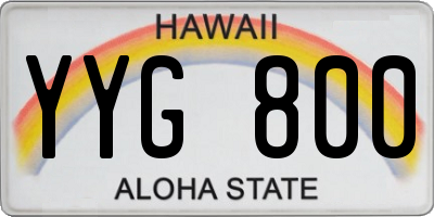 HI license plate YYG800