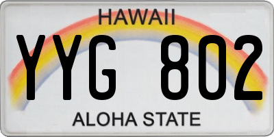 HI license plate YYG802