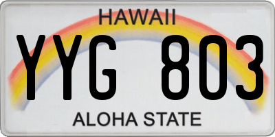HI license plate YYG803
