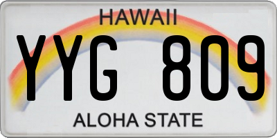 HI license plate YYG809