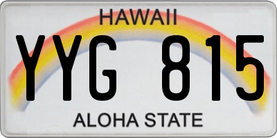 HI license plate YYG815
