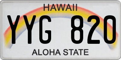 HI license plate YYG820
