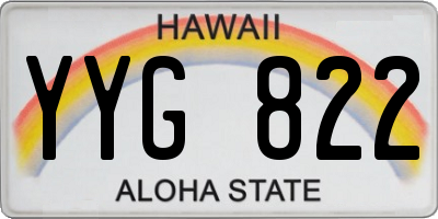 HI license plate YYG822
