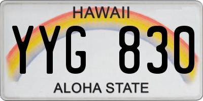 HI license plate YYG830