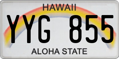 HI license plate YYG855