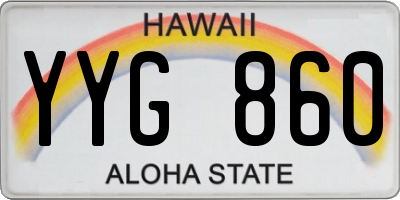 HI license plate YYG860