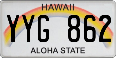 HI license plate YYG862