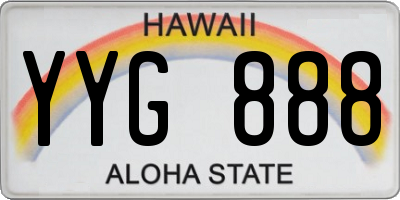 HI license plate YYG888