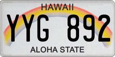 HI license plate YYG892