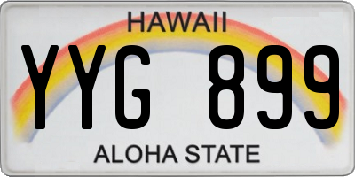 HI license plate YYG899