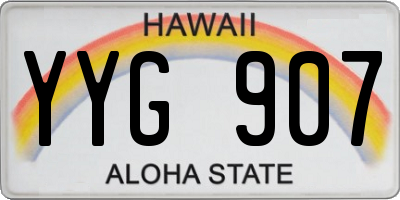 HI license plate YYG907