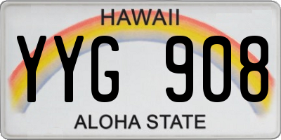 HI license plate YYG908
