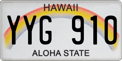 HI license plate YYG910
