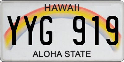 HI license plate YYG919