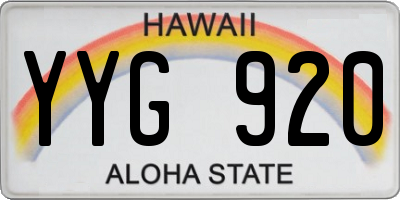 HI license plate YYG920