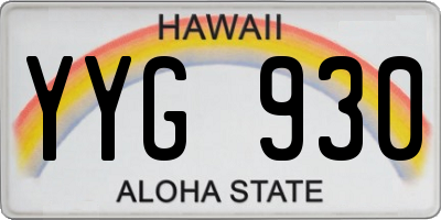 HI license plate YYG930