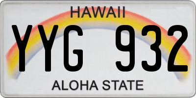 HI license plate YYG932