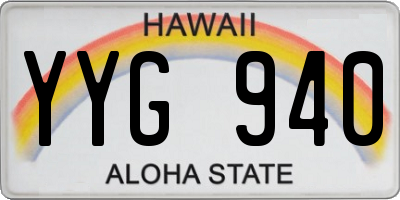 HI license plate YYG940