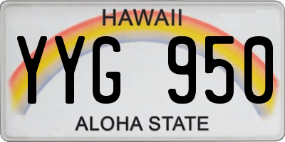 HI license plate YYG950