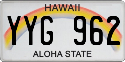 HI license plate YYG962