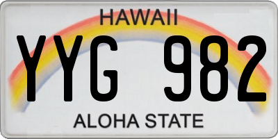 HI license plate YYG982